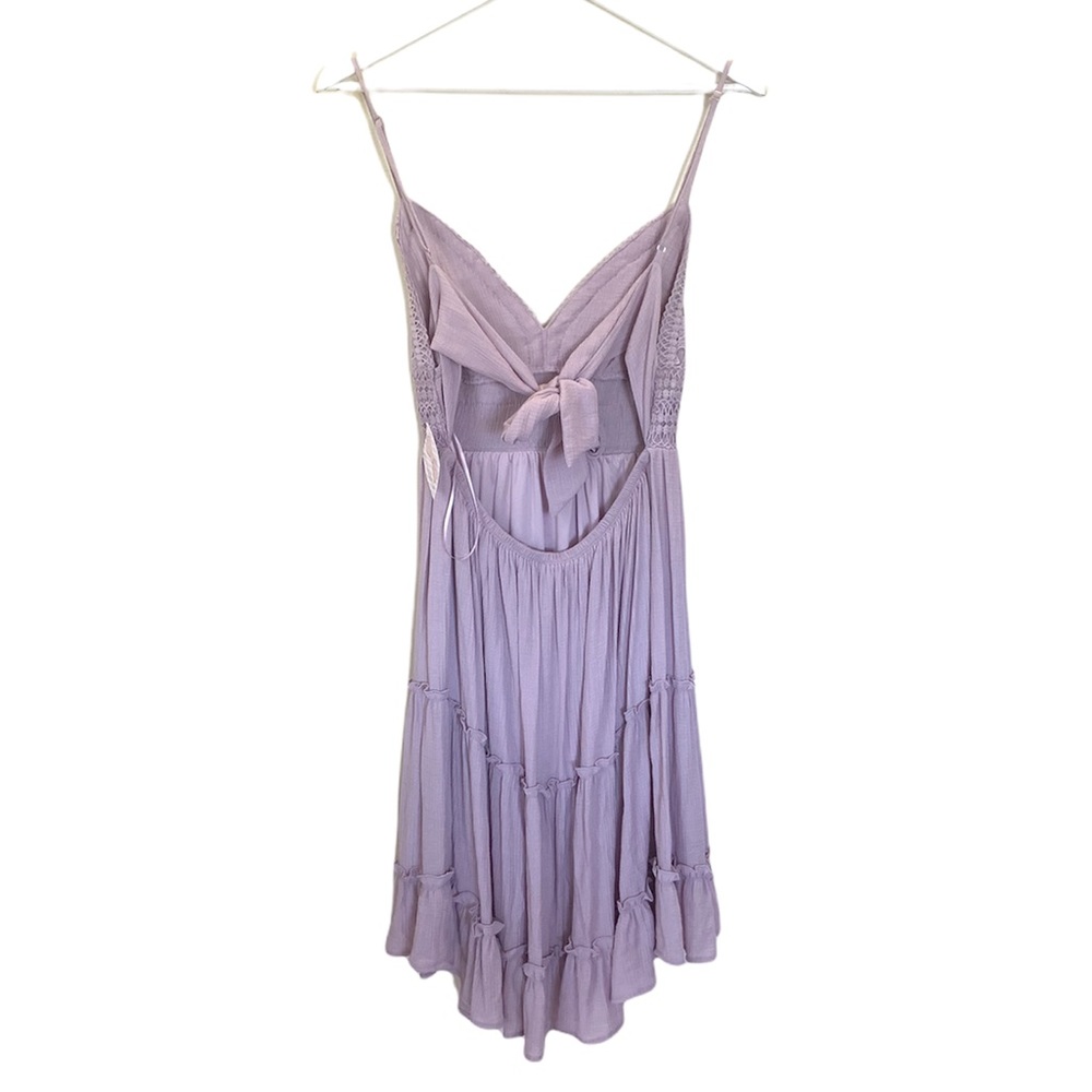 SOLD Daisy Shoppe San Clemente Lilac Lace Tie-Back Ruffle Dress size med Large - Picture 8 of 15